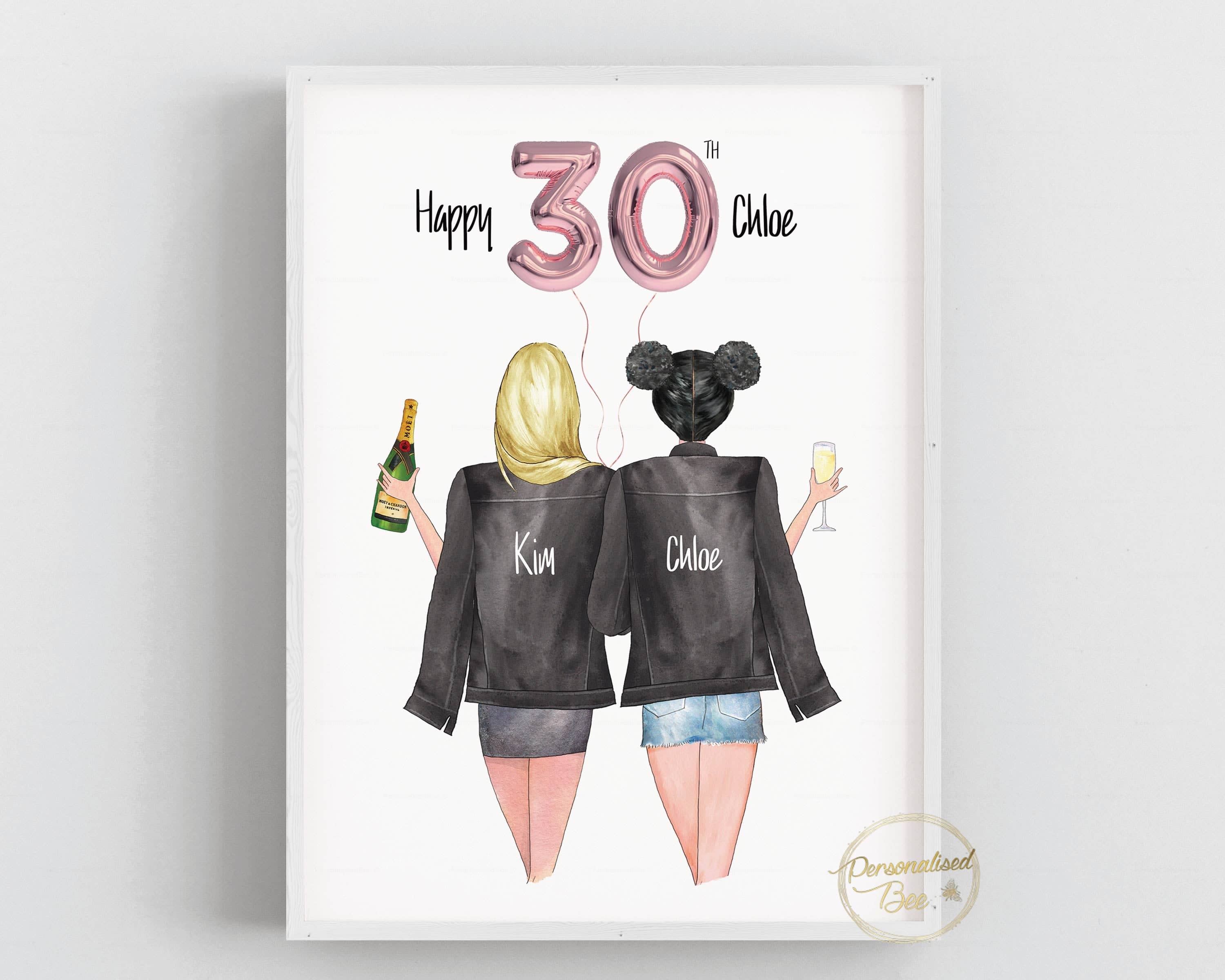 30th Birthday Print - Personalised Friendship Print.