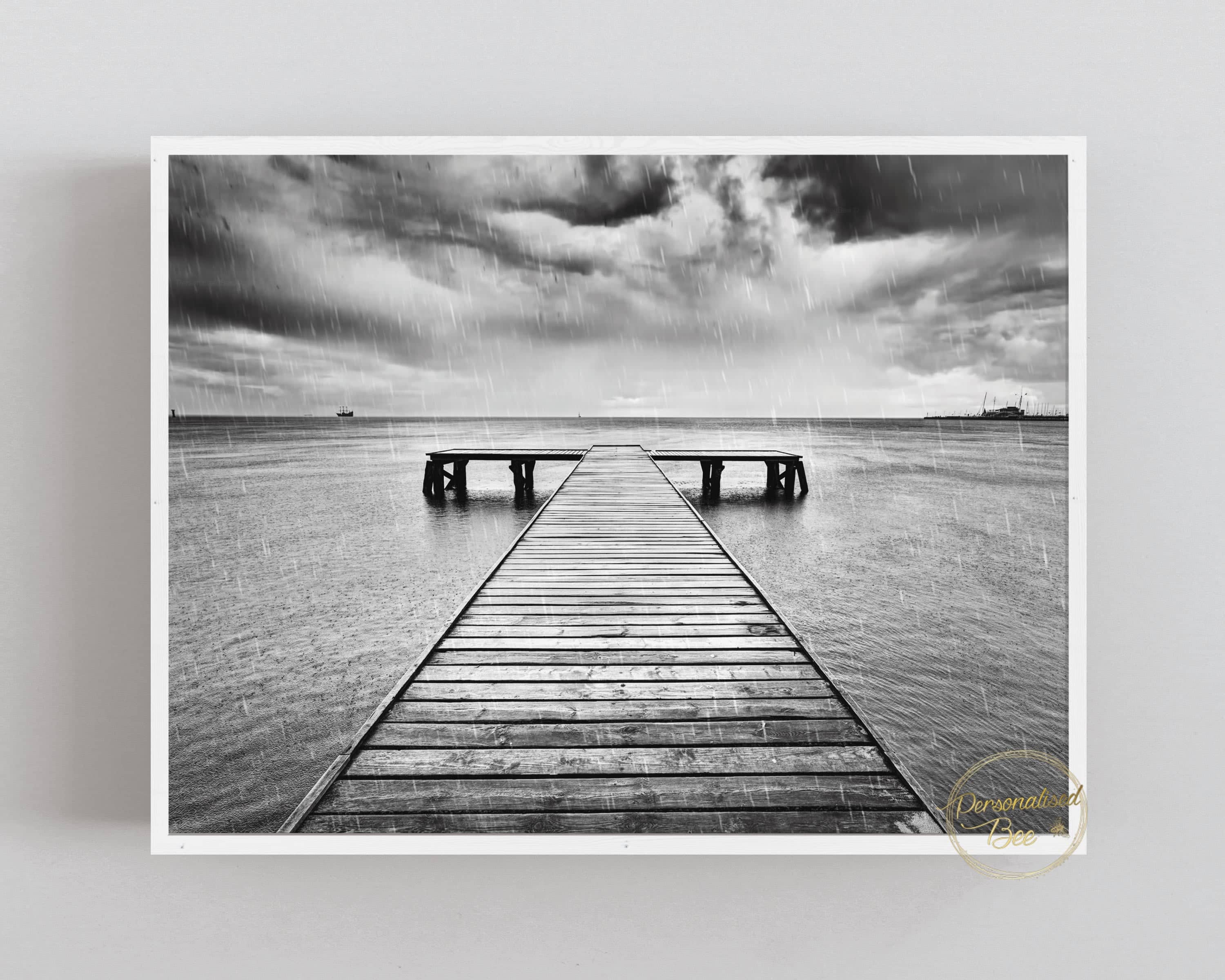 Poster - Wooden Pier - Black and White.