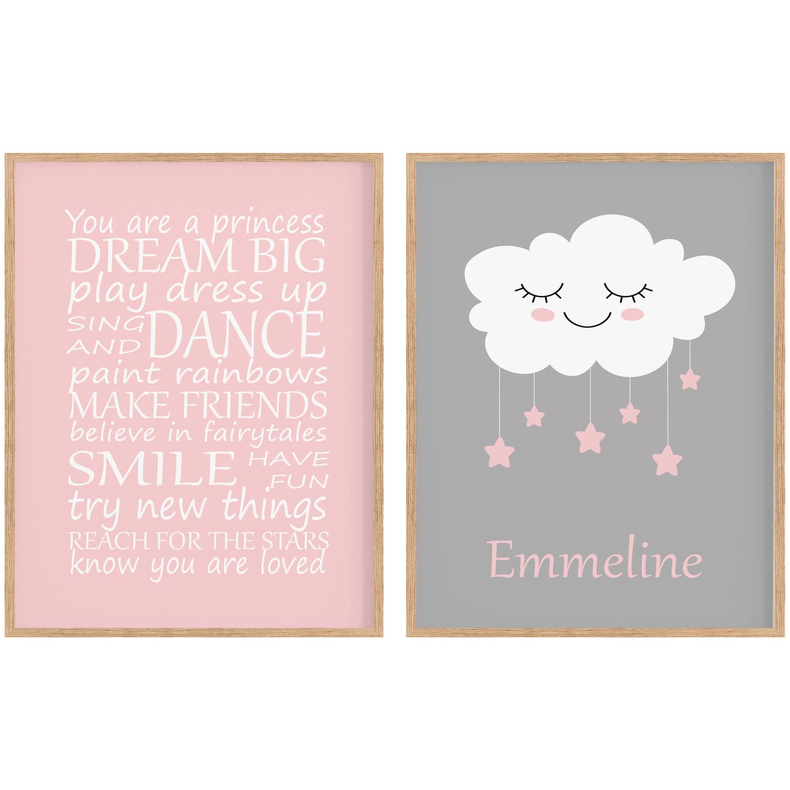 Personalised Nursery Prints For Girls, You are Stronger than you believe Quote-Papier Art Designs