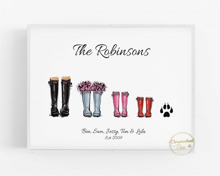 New home print, House warming print, Personalised welly print, Birthday gift, Personalised gift, First home gift, Wedding print, Engagement