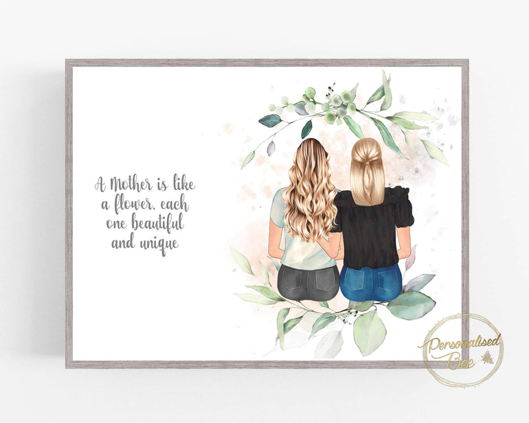 Mothers Day Gift, Personalised gift for mum, Mom Gift, Mother daughter, Mum Picture, Family Print, Special Gift From Daughter, Mum Birthday