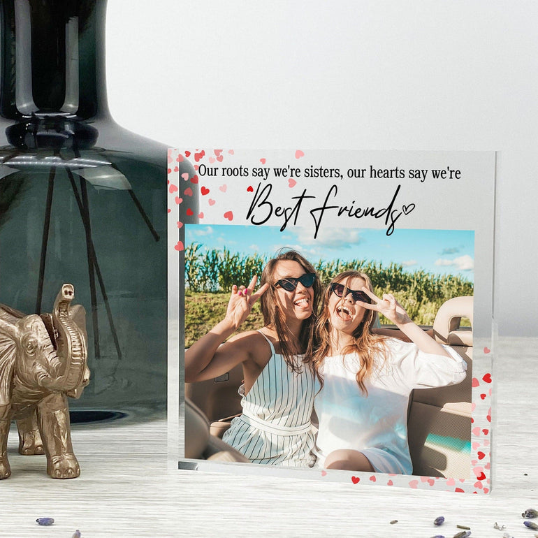 Sister Photo Gifts,  Best Friends Photo Keepsake, Personalised Photo Gift, Personalised Gift for BFF, Galentines Gift, Customisable Quote