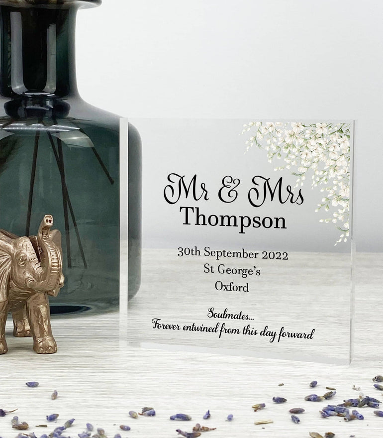 Anniversary Gifts, Wedding gift, Anniversary Gift for Him/Her, Date Gift, Christmas Gift for Husband, Couple Gift Personalised Acrylic Block