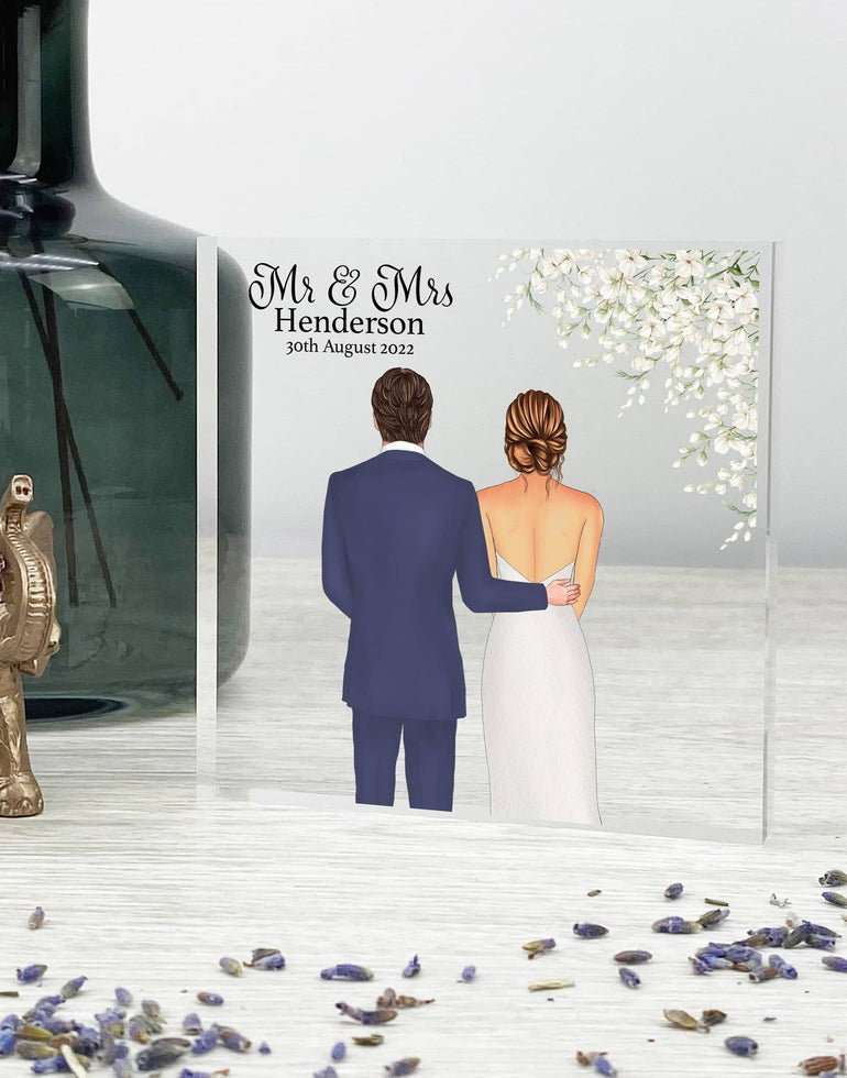 Wedding Gift, Bride and Groom Print, Anniversary Gift, Gift for Husband, 1st Anniversary Gift, Wedding day gift, Couple Gifts, Acrylic Block