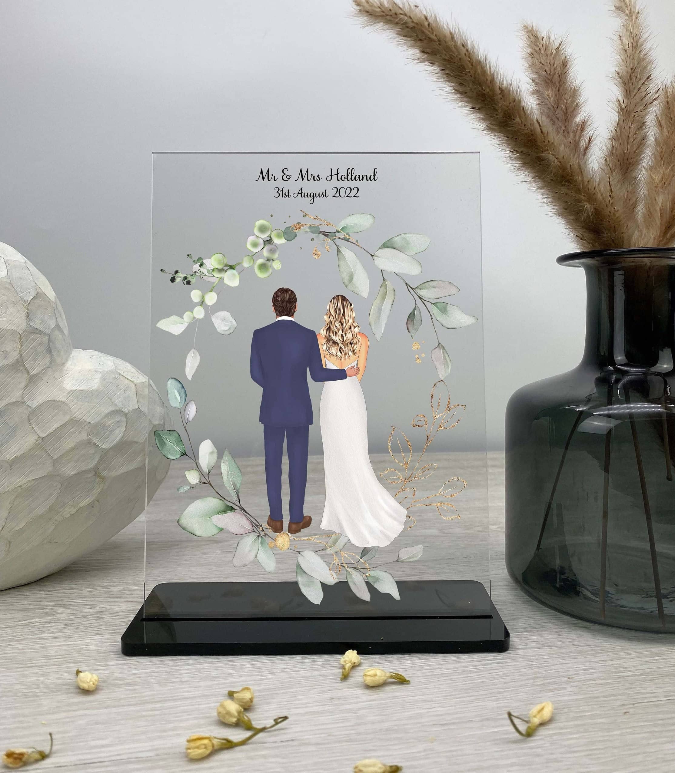 Personalised Wedding Gift, Bride and Groom Print, Couple Anniversary Gift, Birthday Gift for Her/Him, Custom Wedding Present, Acrylic Plaque