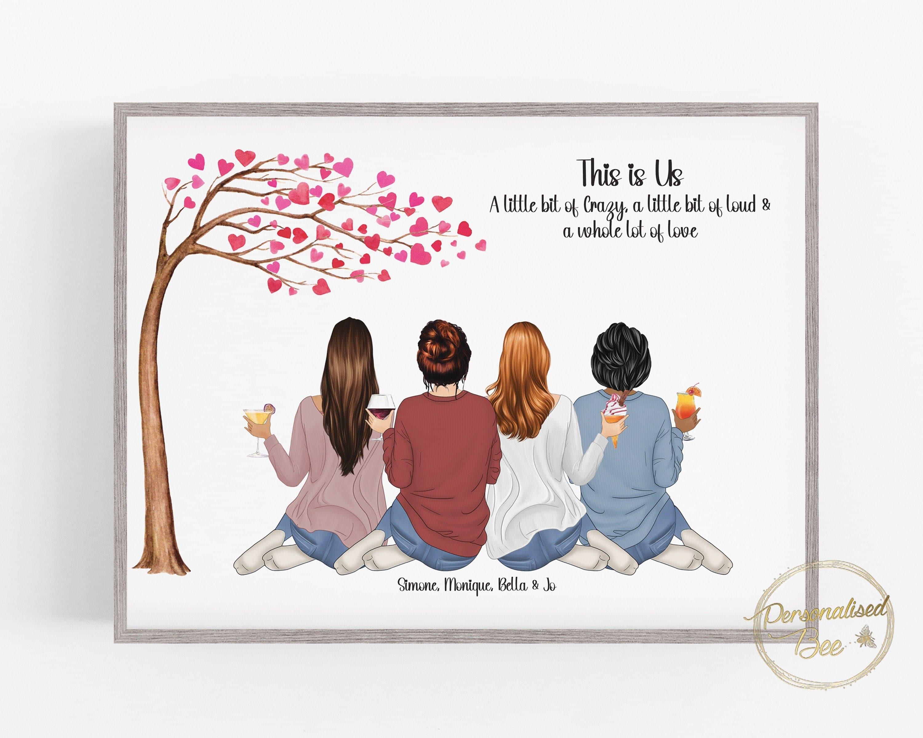 Personalised Gift for Sister, Best Friends Friendship Gift, Unique gift, Siblings Family Keepsake Print,Birthday,Letterbox Present,Customise