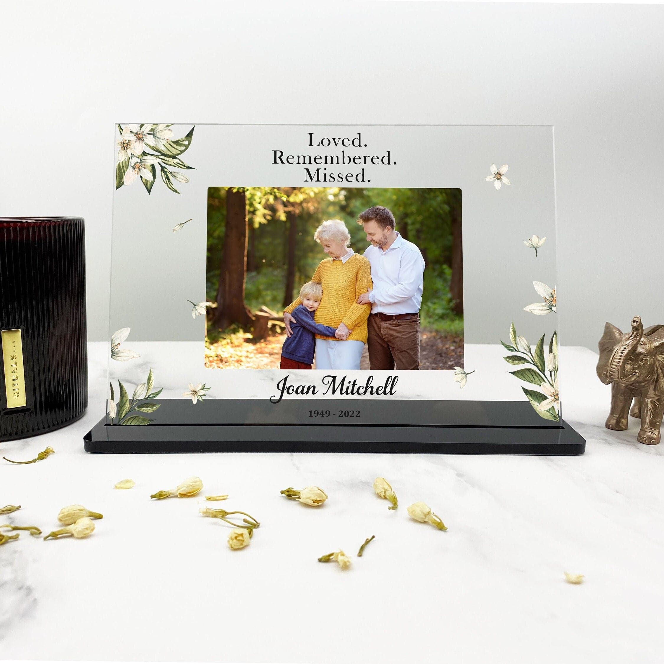 Personalised Memorial Photo Plaque, In Loving Memory, Family Memorial Gift, Nan, Mum, Sister Photo Keepsake Gift, Photo Frame Acrylic Plaque