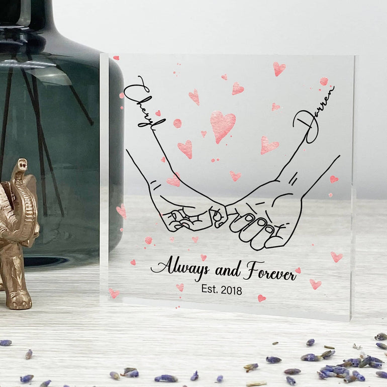 Pinky Promise Couples Gifts, Valentines Gift for Her, Personalised Valentine Present, Anniversary Gifts for Her, Love you Gifts, Engagement