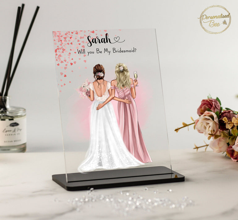 Bridesmaid Personalised Gift V2, Gift for Maid of Honor, Bridesmaid Proposal, Will you be my Bridesmaid, Bridesmaid Proposal  Illustration,
