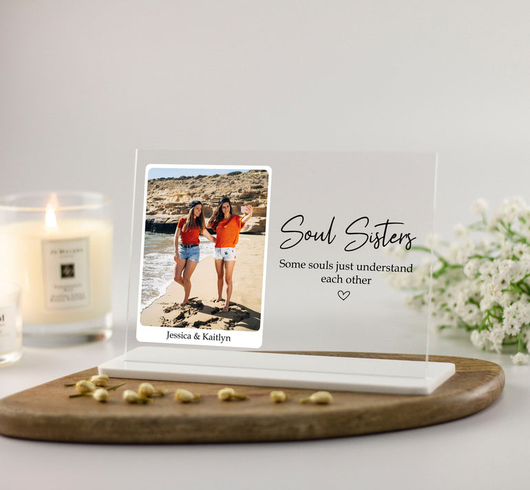 Photo Gift for Friend, Soul Sisters Gift, Christmas Gift for Friend, Friendship Gift, Photo Keepsake Gift, Photo Frame Acrylic Photo Plaque