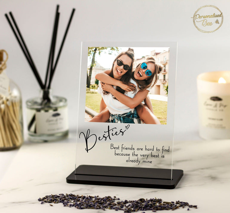 Besties Photo Gifts, Photo Keepsake, Photo Gifts,Personalised Gift for BFF,Birthday gift for Friend,Christmas Gift,Plaque with stand