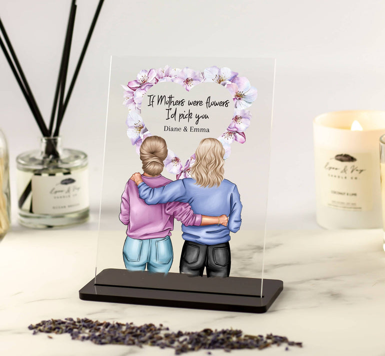Personalised Mum Gift, Mothers Day Gift, Mum Birthday gift, Custom Portrait, Mother and Daughter Print, Gift from Daughter, Acrylic Plaque