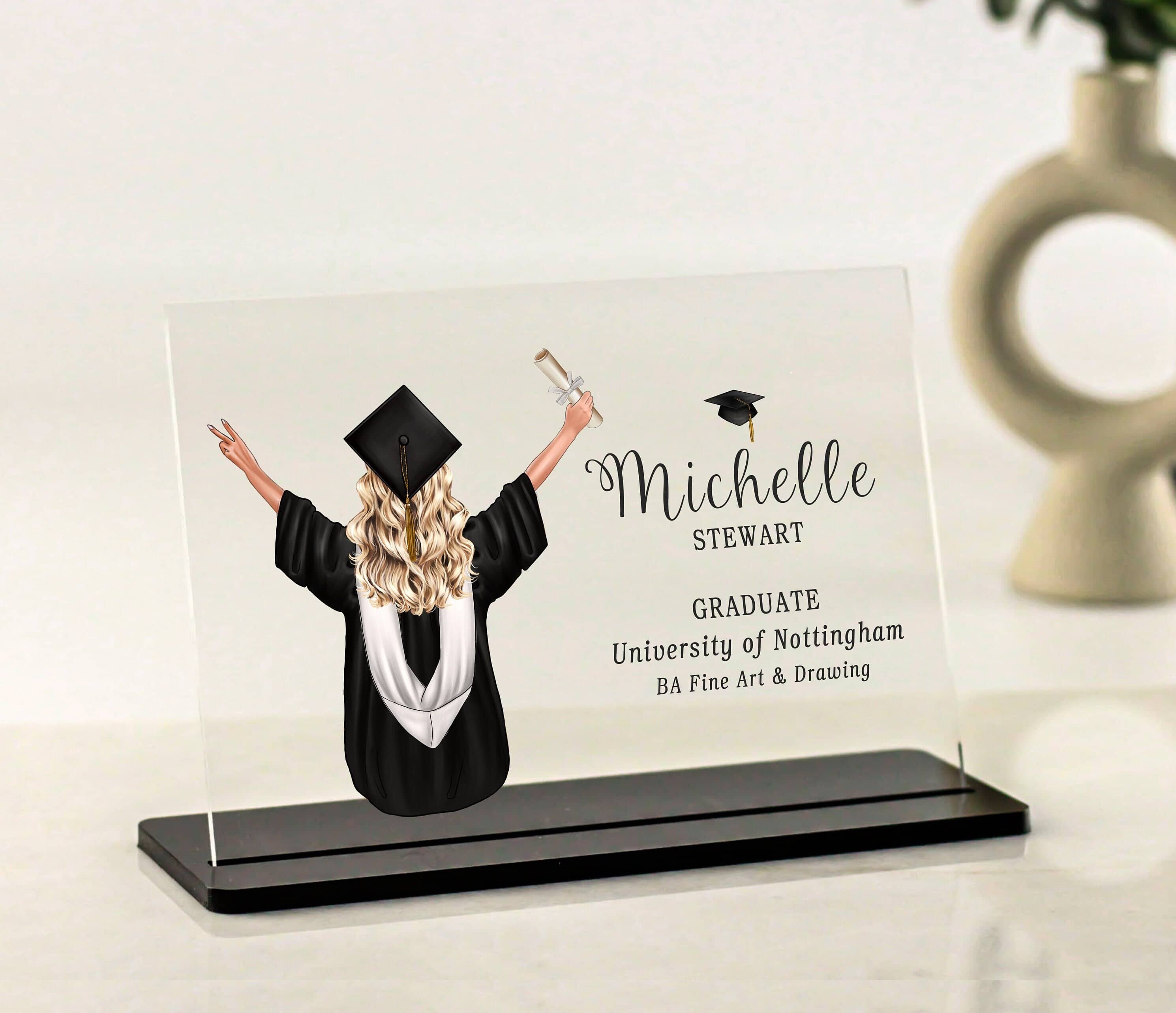 Personalised Graduation Gifts, Graduation Gift for Friend, Daughter Gift, Granddaughter Keepsake, New Graduate Present Custom Acrylic Plaque