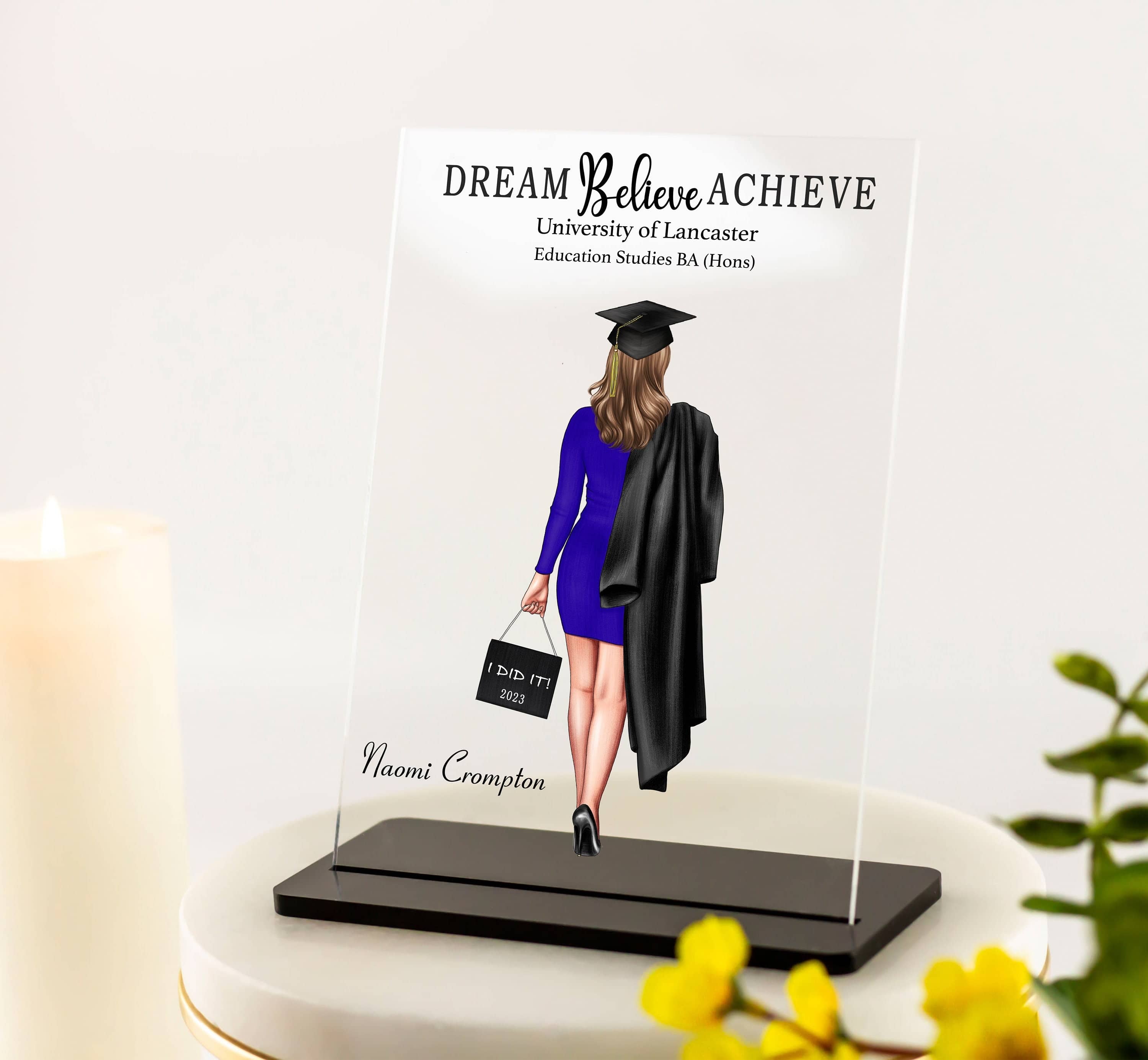 Graduation Gifts for Her 2023, Personalised Graduation Gift for Best Friend, Graduation Print, Unique Keepsake, Graduation Acrylic Plaque