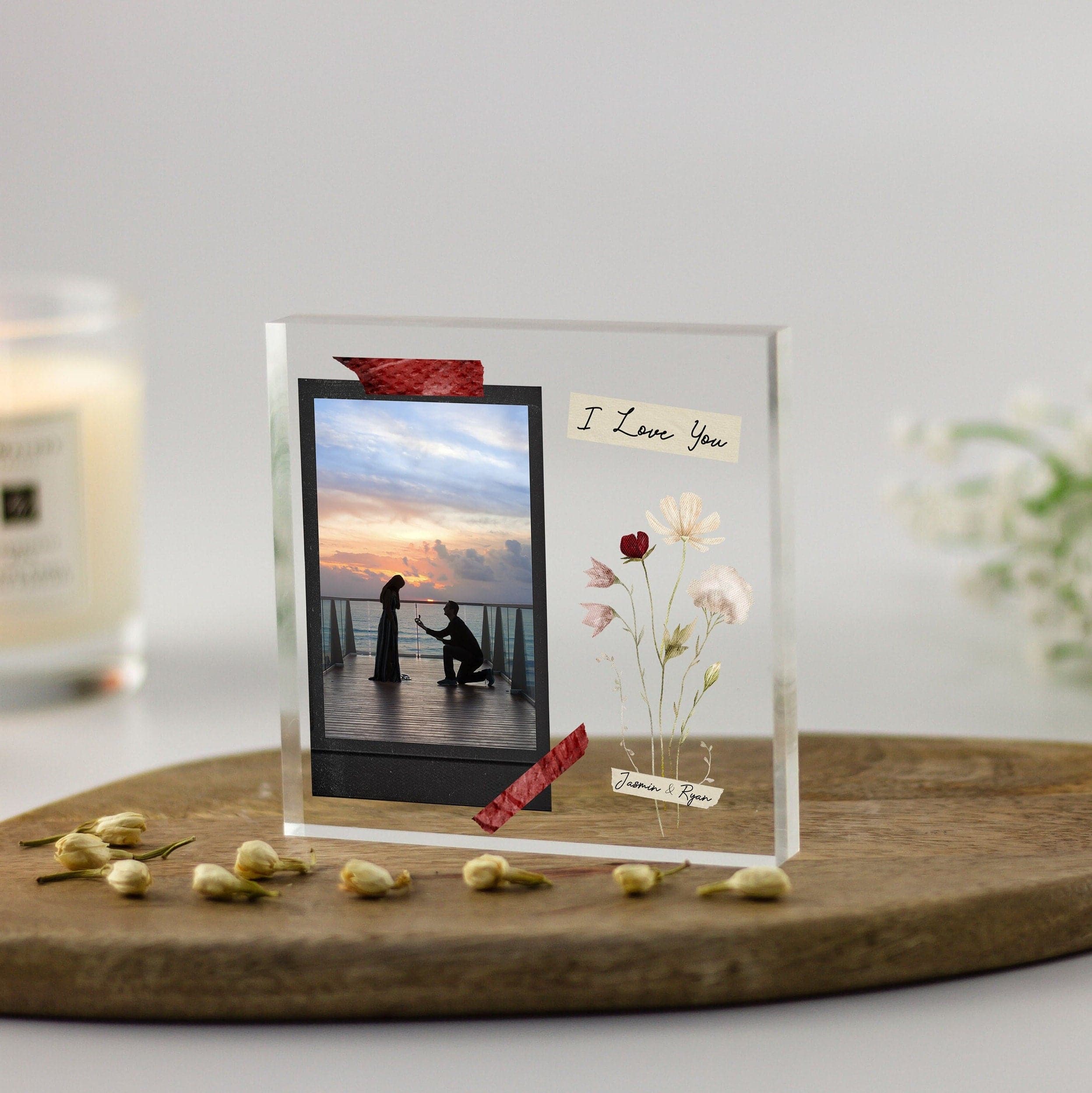 Anniversary Gifts, Wedding Anniversary, Gift to Wife, 1 Year Anniversary, Gifts for Girlfriend, Custom Photo Print, I Love You Acrylic Block