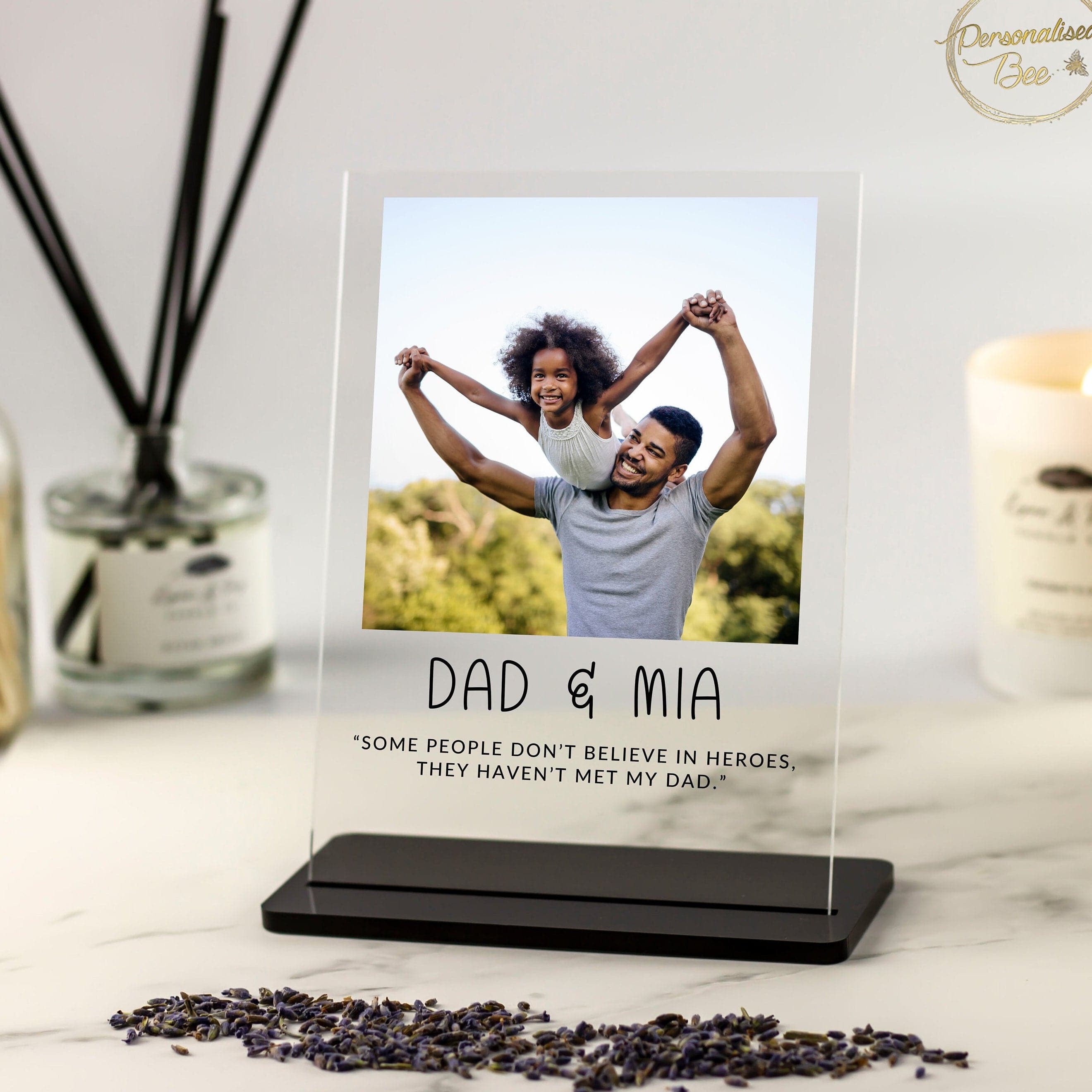 Gift for Dad, Personalised Gift for Dad, Dad Birthday Gift, Fathers Day Gift, New Dad Gift, Gift from Kids, Bonus Dad, Acrylic Photo Plaque
