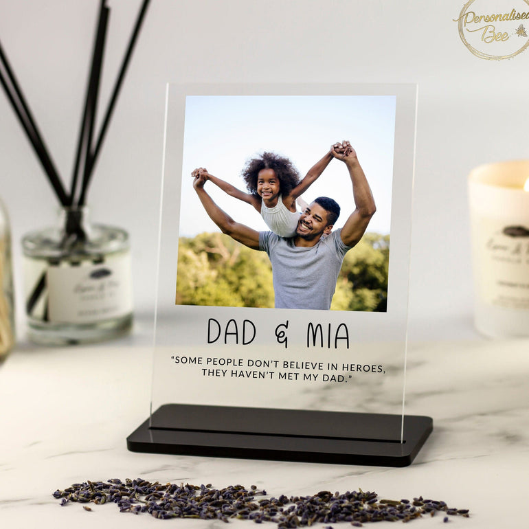 Gift for Dad, Personalised Gift for Dad, Dad Birthday Gift, Fathers Day Gift, New Dad Gift, Gift from Kids, Bonus Dad, Acrylic Photo Plaque