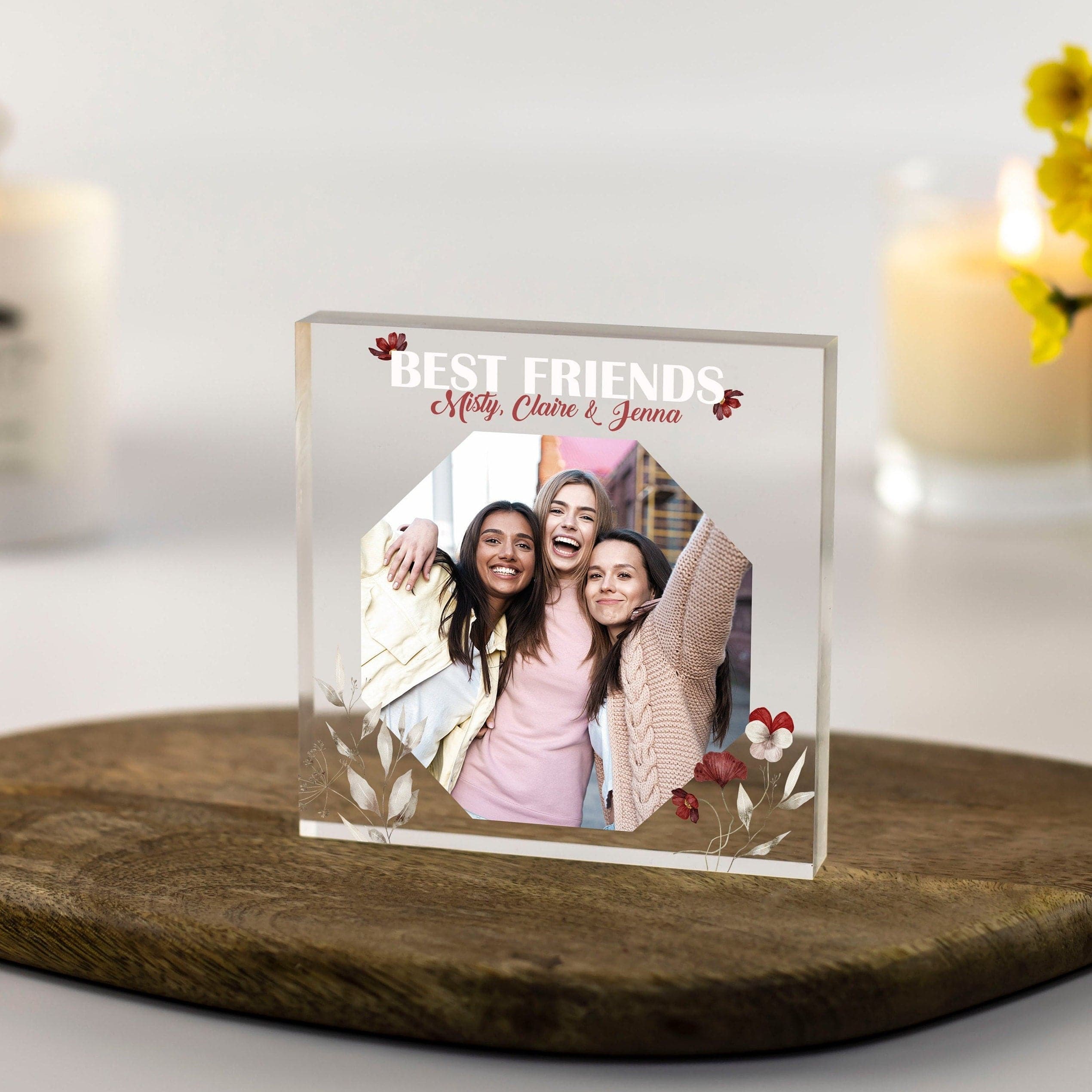 Best Friend Gift, Personalised Gift for Her, BFF Birthday Gift, Besties Gift, Friendship Gift, Best Gifts for Her Photo Clear Acrylic Block