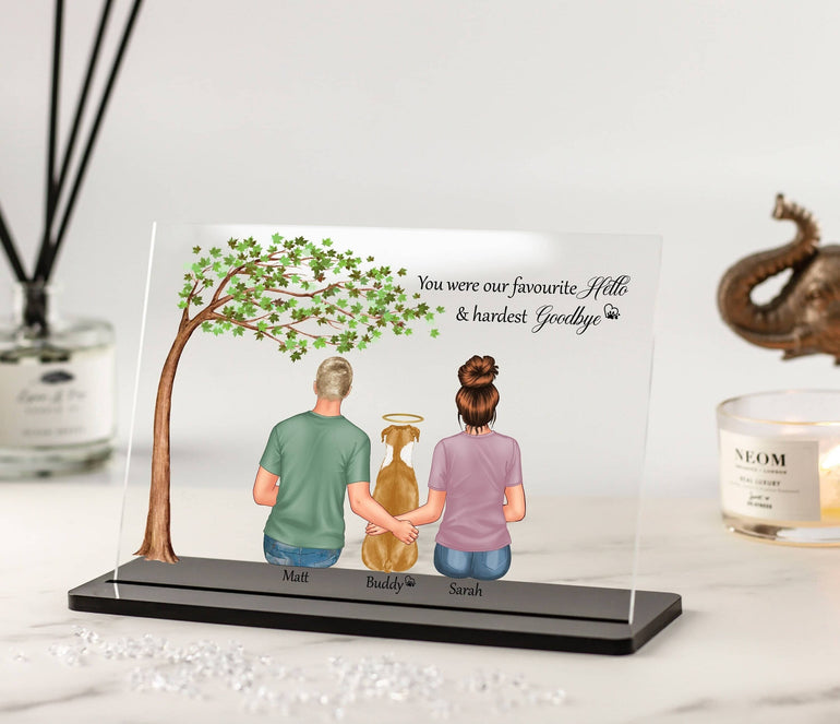 Pet Memorial Gift, Personalized Pet Loss Gift, Dog Death Gifts, Dog Sympathy Gift, Couple Gift, Pet portrait, Pet Memorial, Acrylic Plaque