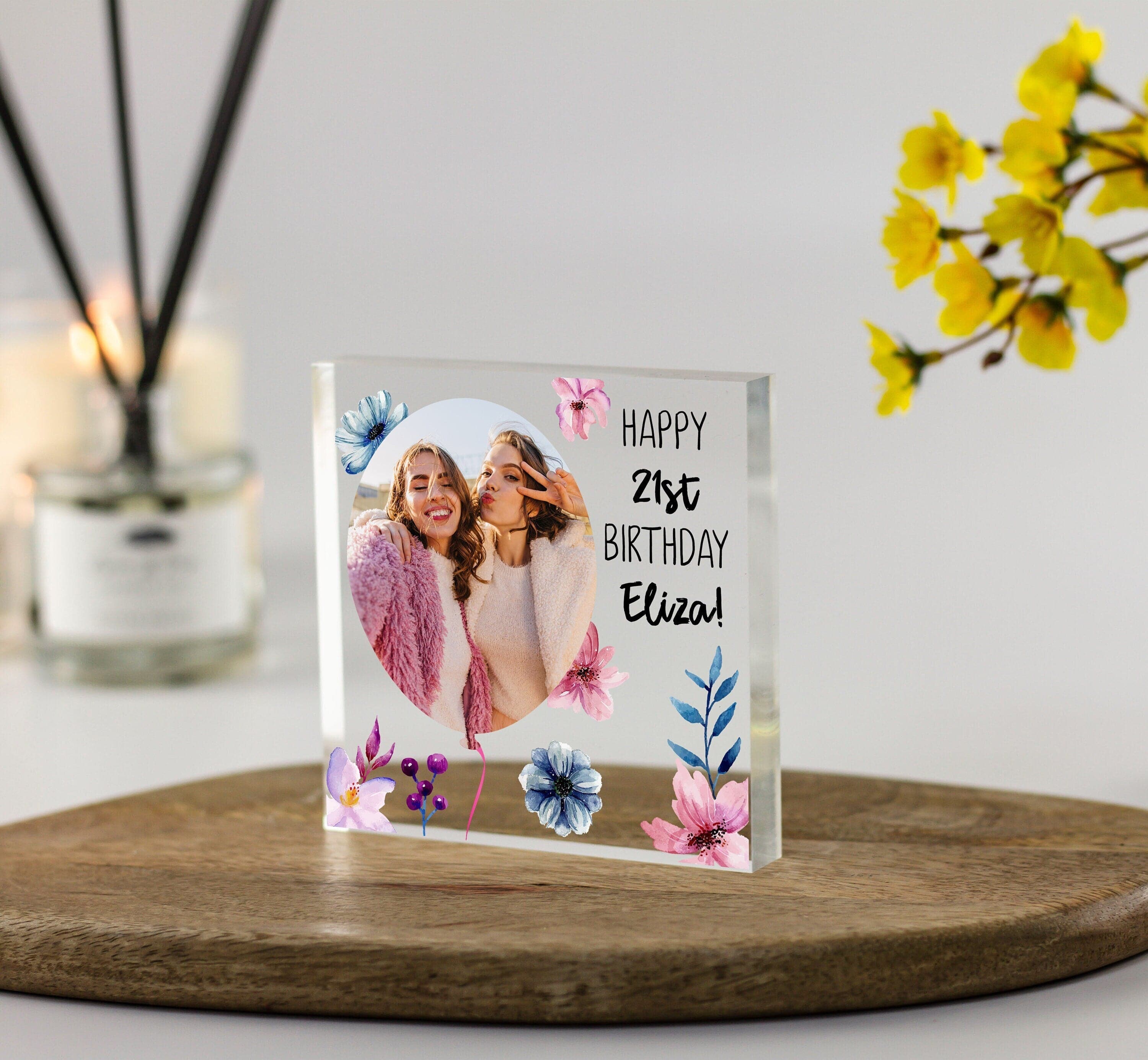 21st Birthday Best Friend Gift, Personalised Gift for Her, BFF Birthday Gift, Besties Gift, Photo Clear Acrylic Block
