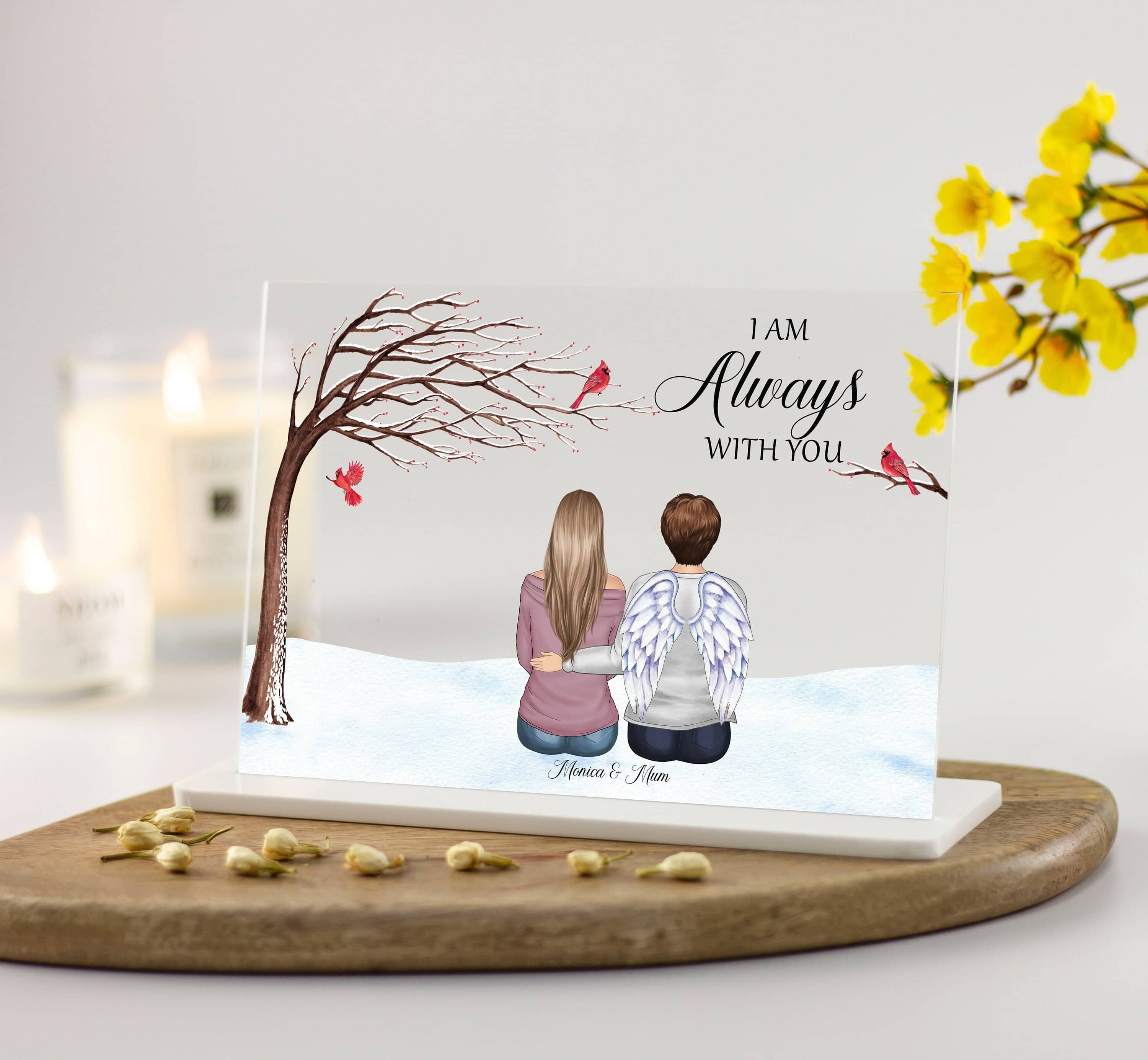 Bereavement Gift, Memorial Gift Custom Portrait, Mother and daughter, In Loving Memory, Father and Daughter/Son, Parent Loss, Acrylic Plaque
