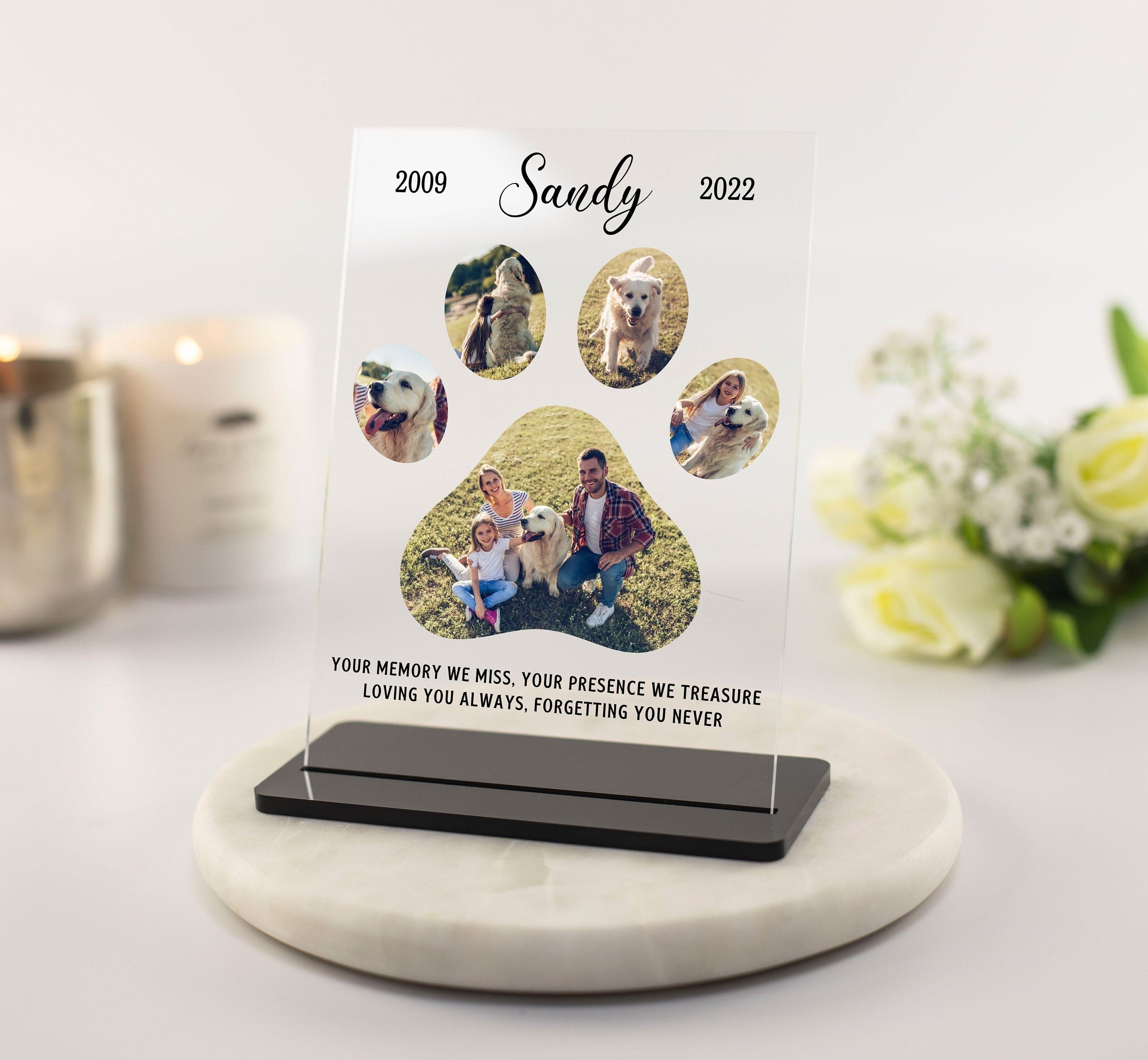 Pet Memorial, Personalised Dog Memorial Gift, Pet Loss Gifts, Photo Collage Frame, Dog Loss Gift, Bereavement Frame, Family Pet Photo Plaque