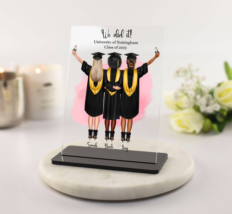 Personalised Group Graduation Gift for friends, Graduation Print, Senior Class High School Grad Personalised Print, We Did It Acrylic Plaque
