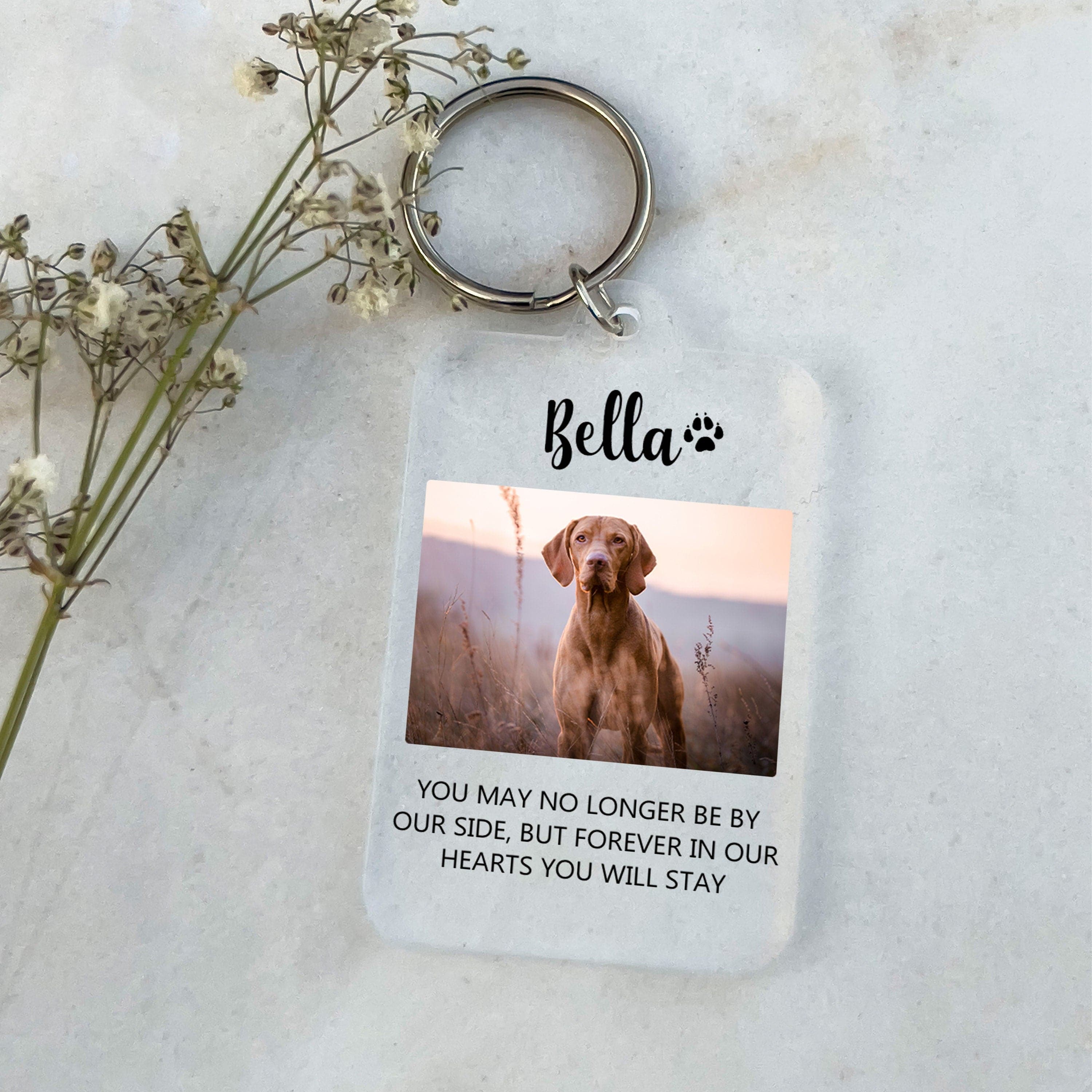 Personalised Dog Memorial Keyring, Pet Memorial Photo Keychain, Pet Loss gift, Family Keepsake, Bereavement Dog Gift, Remembrance Gift