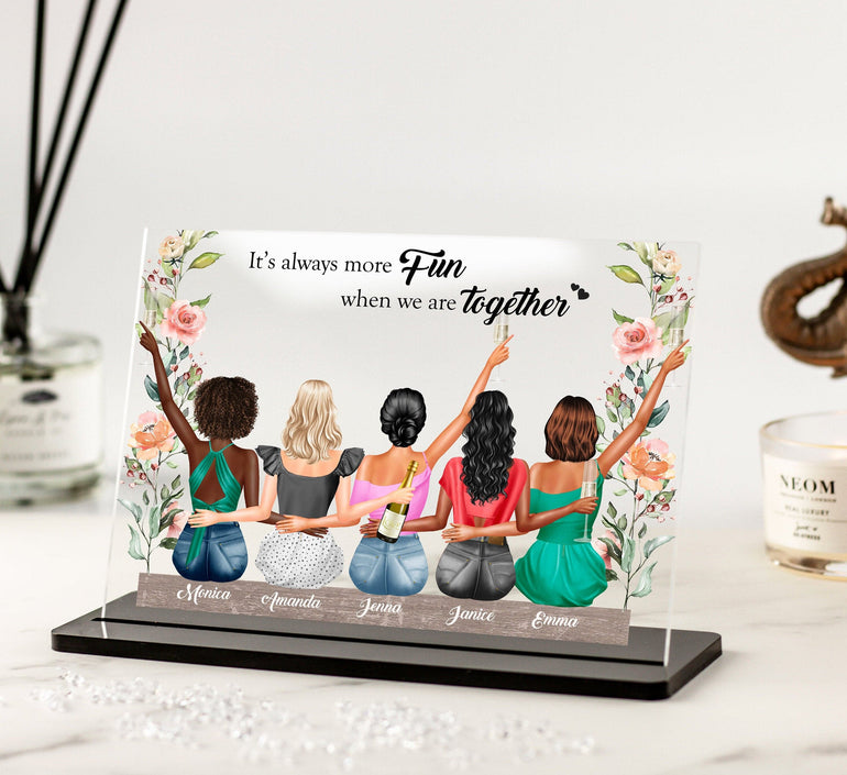 Best Friend Print, Group of Friends Print, Birthday Gift for Best Friend, Friendship Gift, Best Friends Birthday Sisters Acrylic Plaque