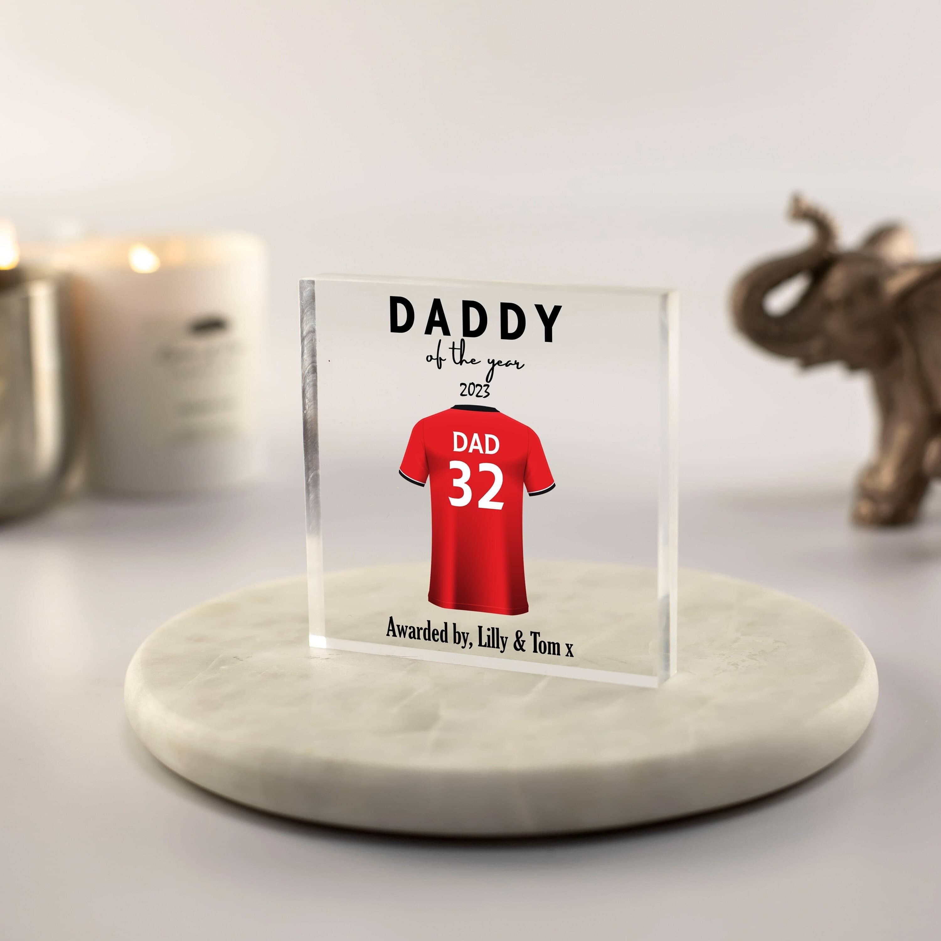Personalised Football Shirt Print, Father's Day Gift, Daddy Birthday Gift, Best Dad Present, Football Gifts, No.1 Dad, Gifts for Him, Custom