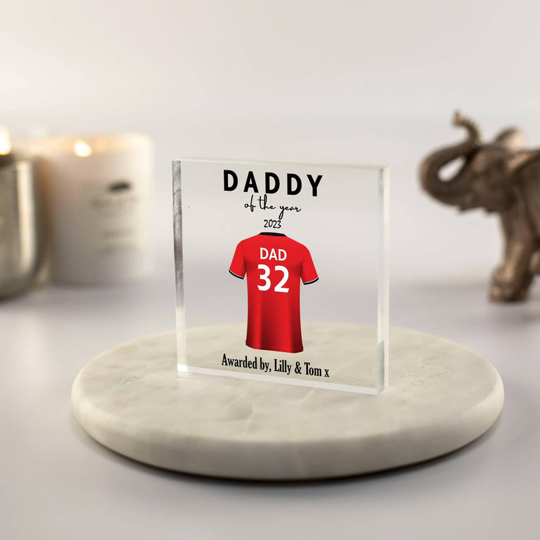 Personalised Football Shirt Print, Father's Day Gift, Daddy Birthday Gift, Best Dad Present, Football Gifts, No.1 Dad, Gifts for Him, Custom