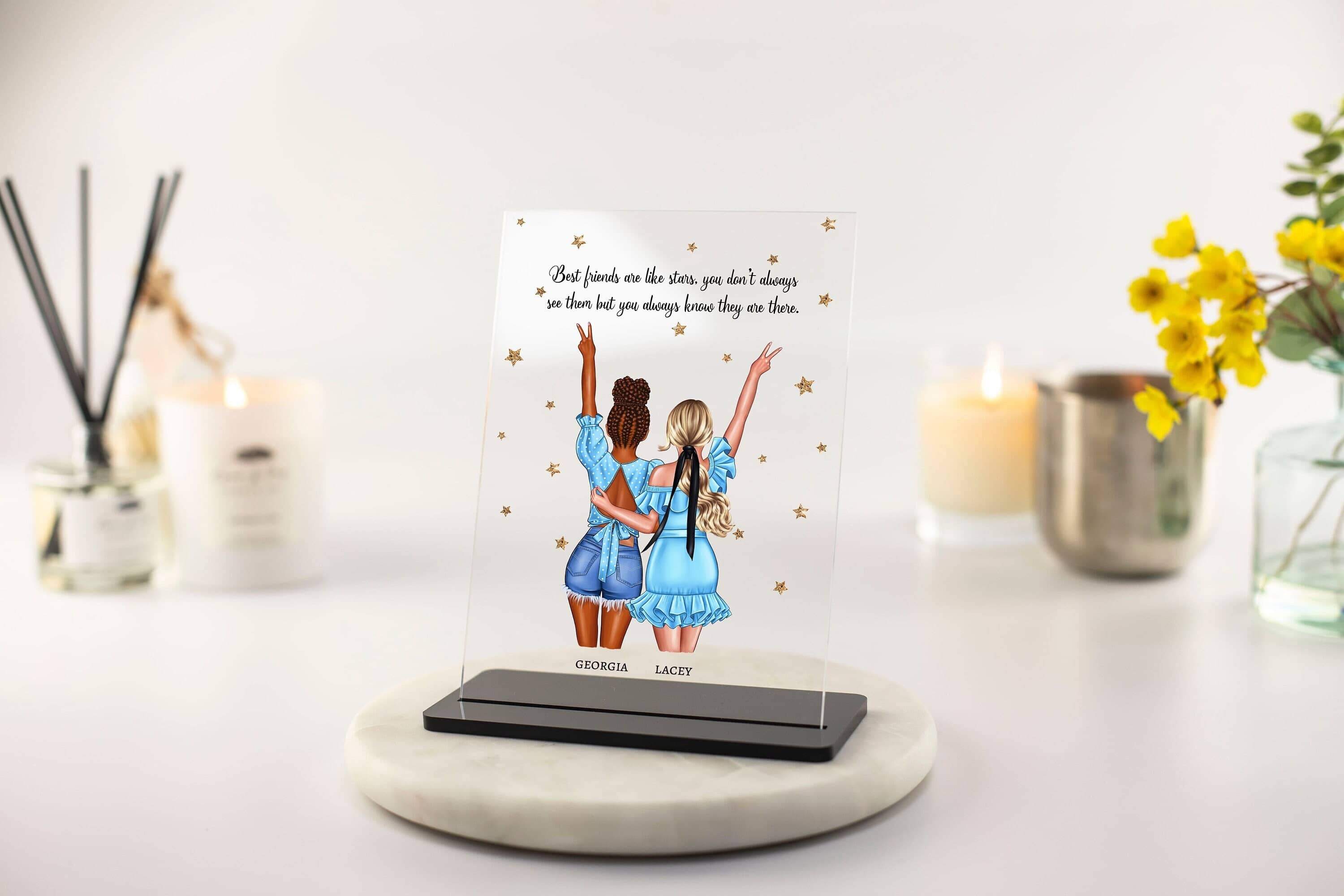 16th 18th 21st 30th Birthday Best Friend Gift, Best Friend Print, Friendship Gift, BFF Personalised Gift, Custom Acrylic Plaque with Stand