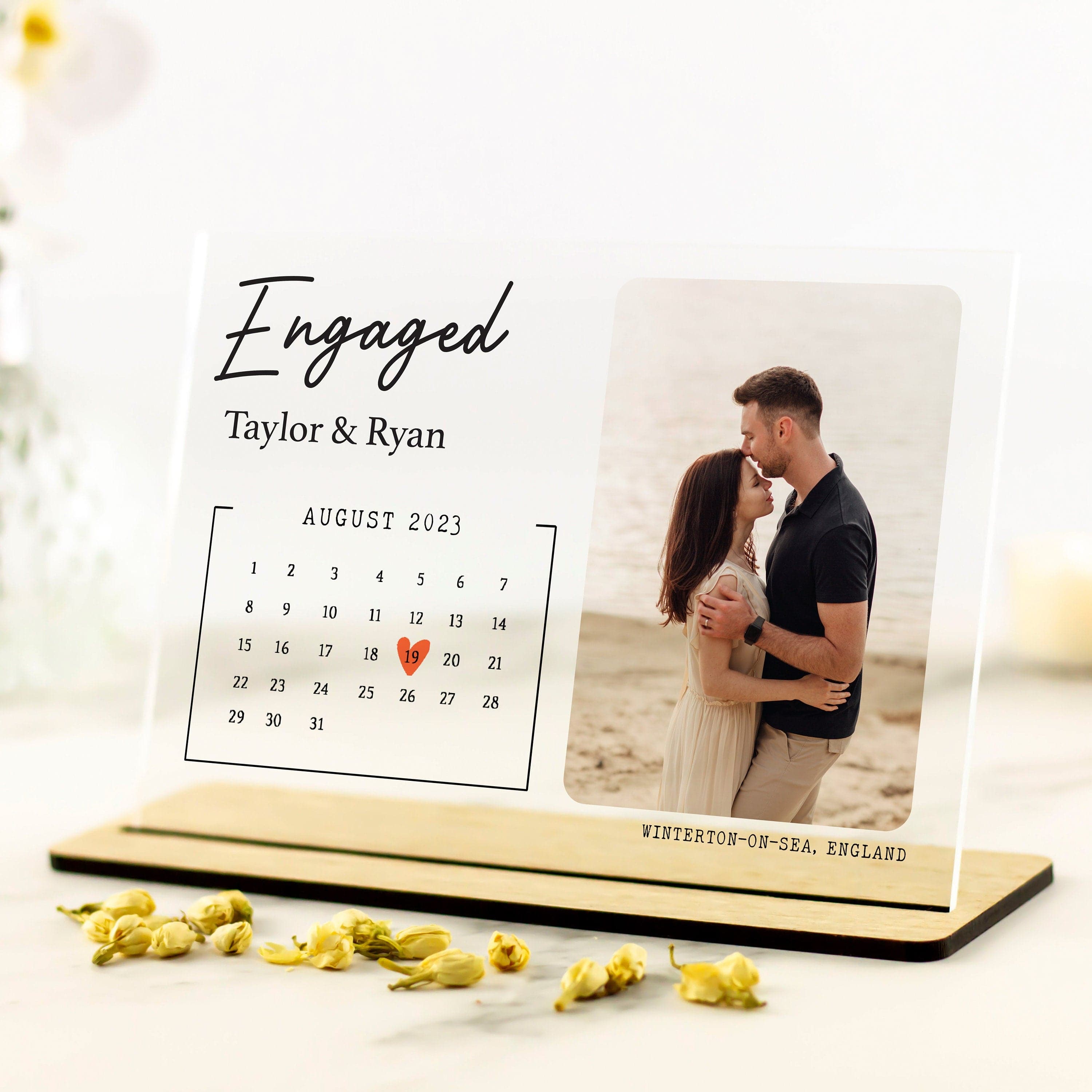 Personalised Engagement Photo Gift, Engagement frames, Anniversary Gift, Newly Engaged, Engagement Keepsake, Anniversary Acrylic Plaque