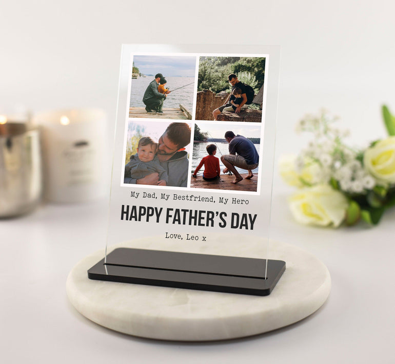 Fathers Day Gifts, Best Gifts for Dad, Personalised Photo Acrylic Plaque Frame, New Dad Gift, Gift from Kids, 1st Fathers Day, For Husband