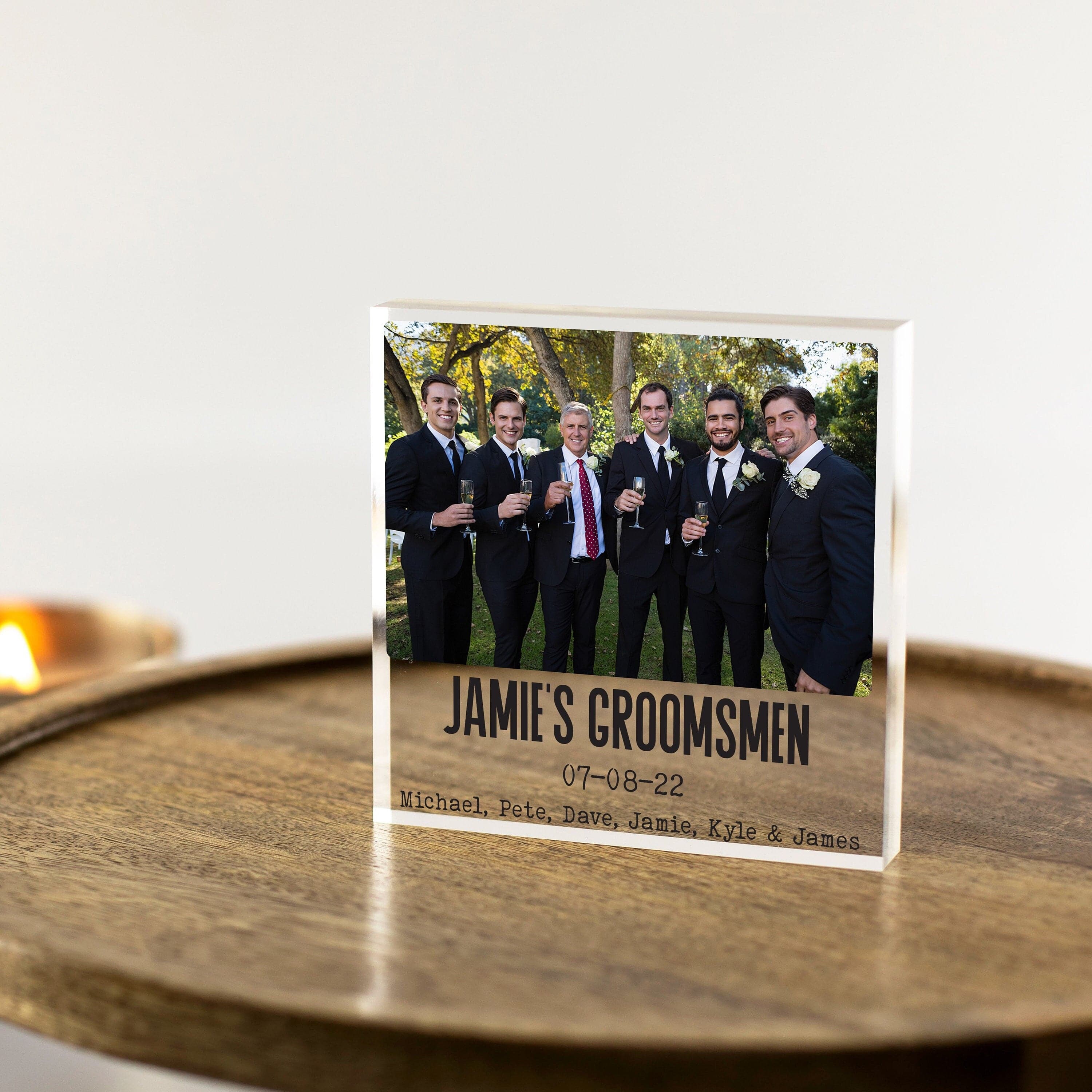 Groomsmen Gift, Groomsman Gift, Groomsmen Day of Wedding Gift, Thank you Gift Unique Groomsmen Gift, Brother of the Groom Father Photo Block