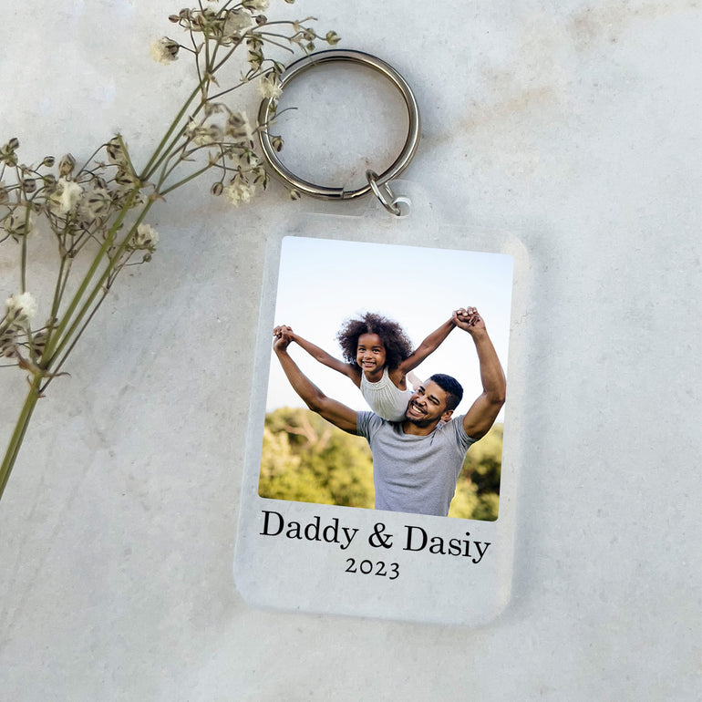 Father's Day Gifts, Daddy Birthday Gift, Custom Photo Keyring, Custom Message, Dad Gift from daughter son, First Fathers Day, Custom Dad