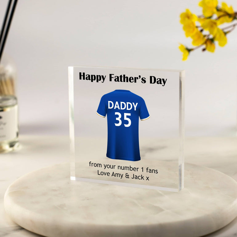Father's Day Gift, Personalised Football Shirt Print, Daddy Gift, Best Dad Present, Grandad Football Gifts, No.1 Dad, Gifts for Him, Custom
