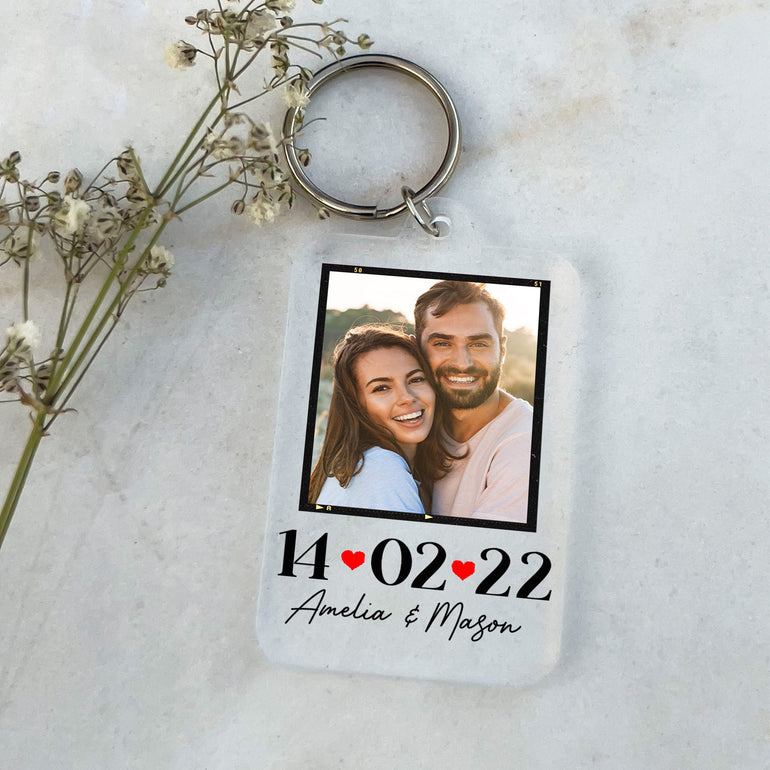 Personalised Photo Keyring, Keychain, Personalised Keyrings, Anniversary Gift, Birthday, Engagement, Valentines, Christmas Custom Gift