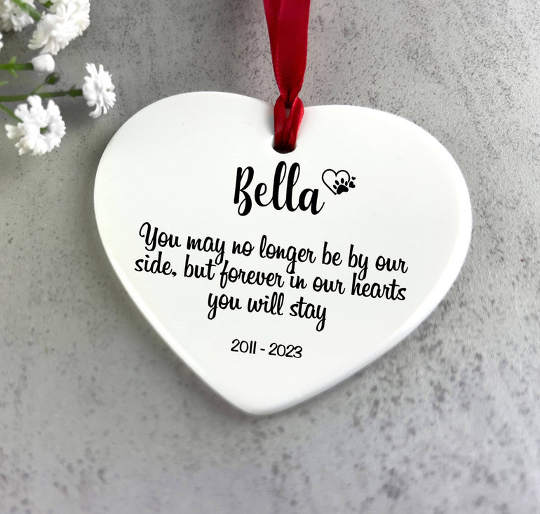 Dog Memorial Gifts, Pet Memorial Gift, Remembrance, Cat Rabbit Loss, In Loving Memory, Sympathy Present, Gift for Her Ceramic Heart Keepsake