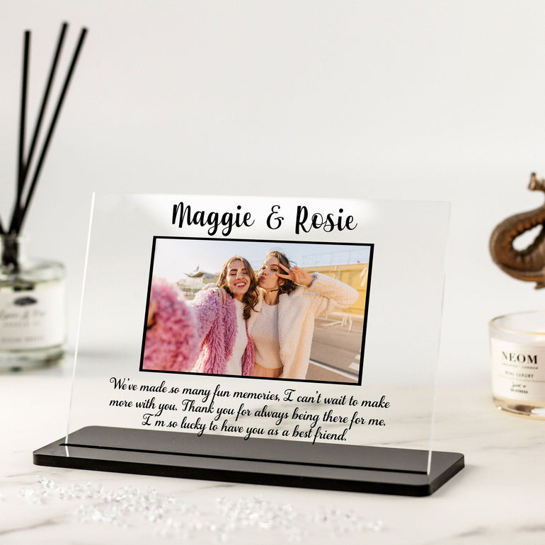 Personalised Photo Print Acrylic Plaque Gift, Best Friends, Thank you Gift, Custom Message, Birthday Gifts for Her, Gifts for Him,Best Gifts