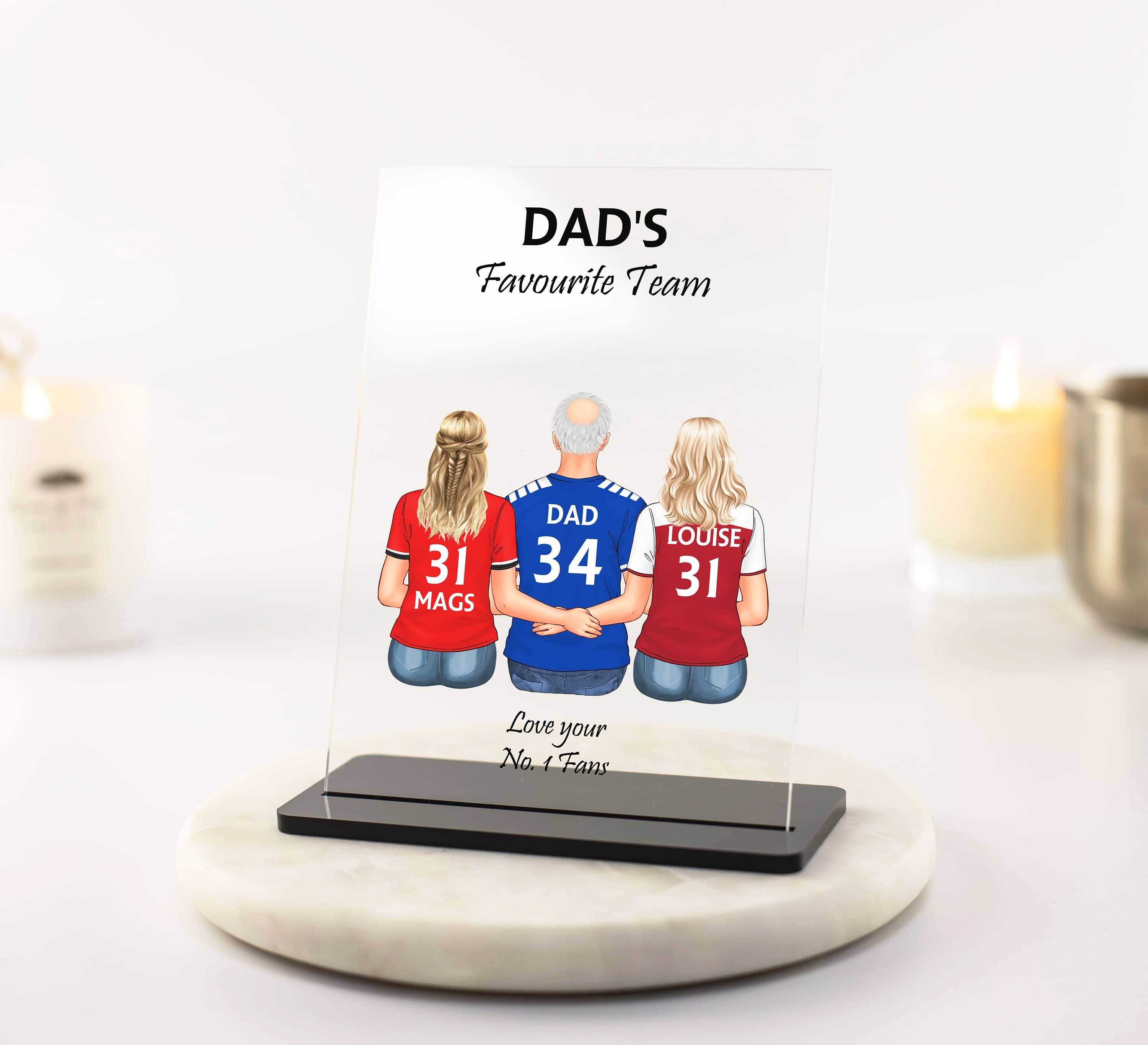 Personalised Father's Day Gift, Gift from Daughter, Custom Dad and Daughters Print, Birthday gifts for Dad, Gifts for Grandad,Acrylic Plaque