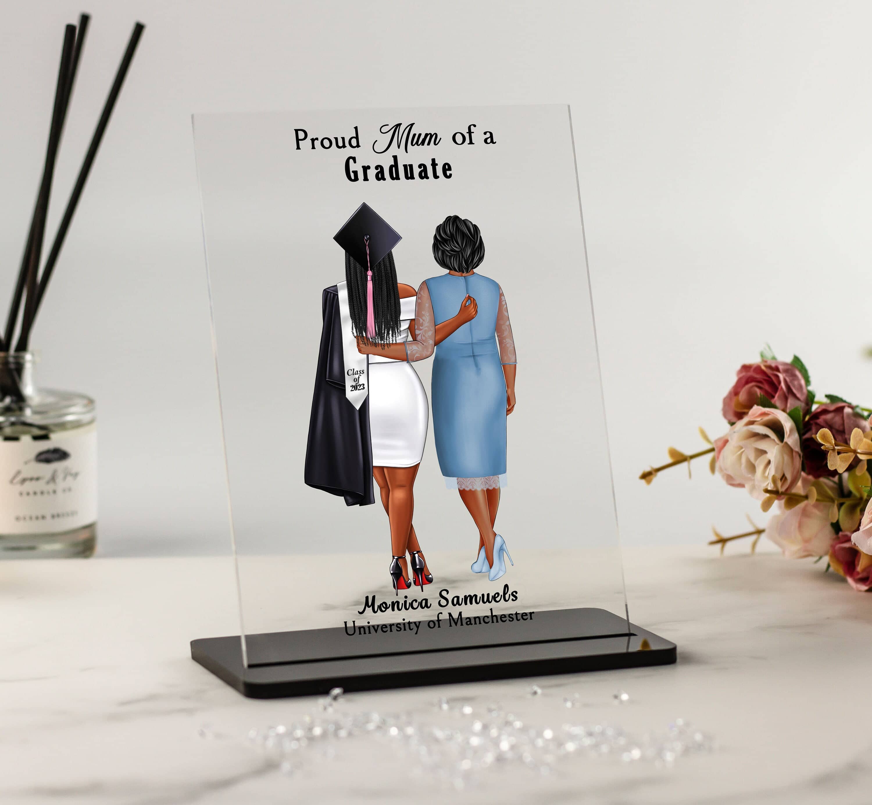 Graduation Gifts For Women,Proud Mom/Mum of Graduate,College Graduate, Daughter Present, Graduation Party,Congratulations Acrylic Plaque