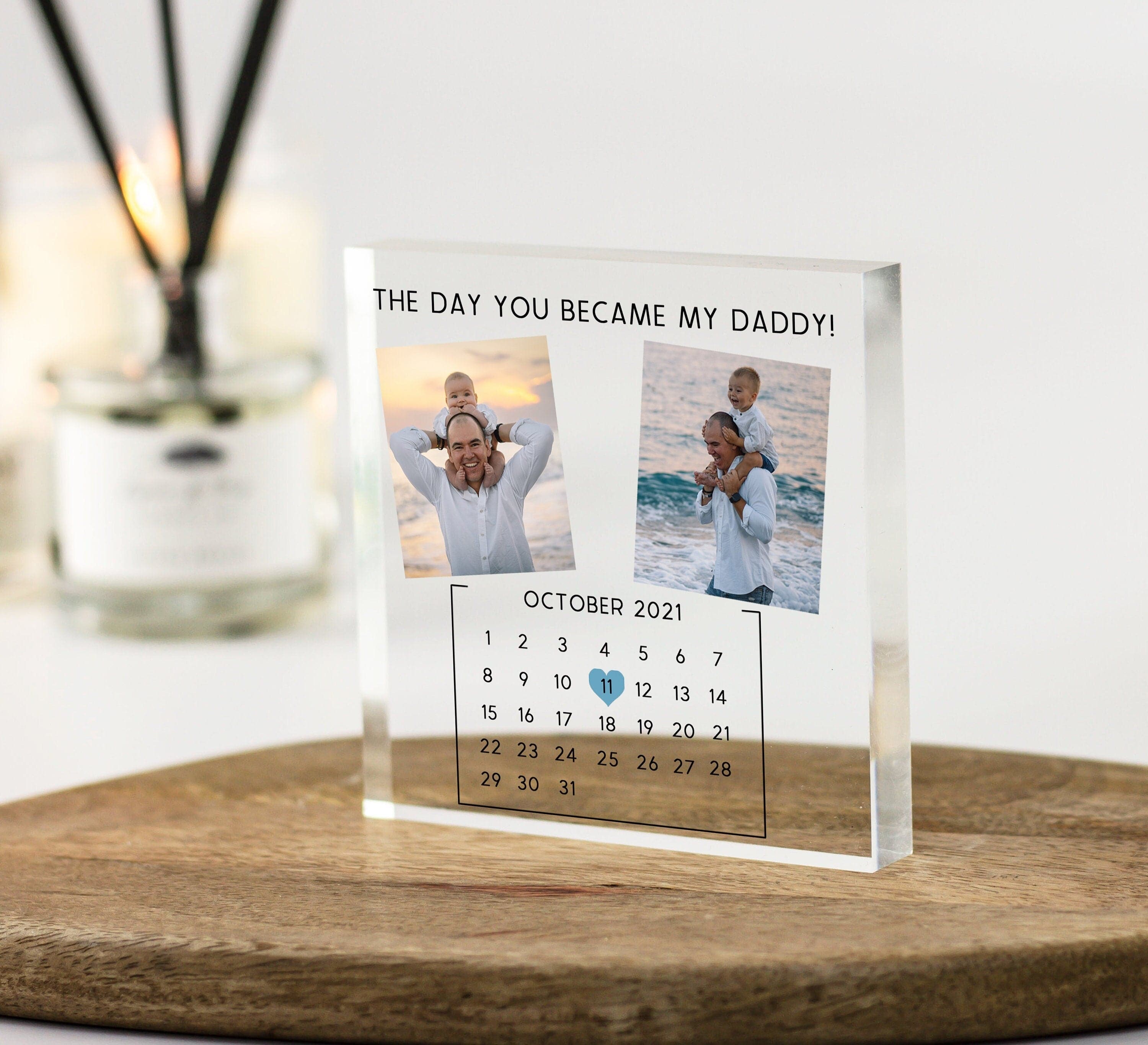 Dad Gifts, Fathers Day Gifts,Personalised Gifts For Dad, Gift from Daughter/Son, First Fathers day, Photo Gift Frame Acrylic Plaque