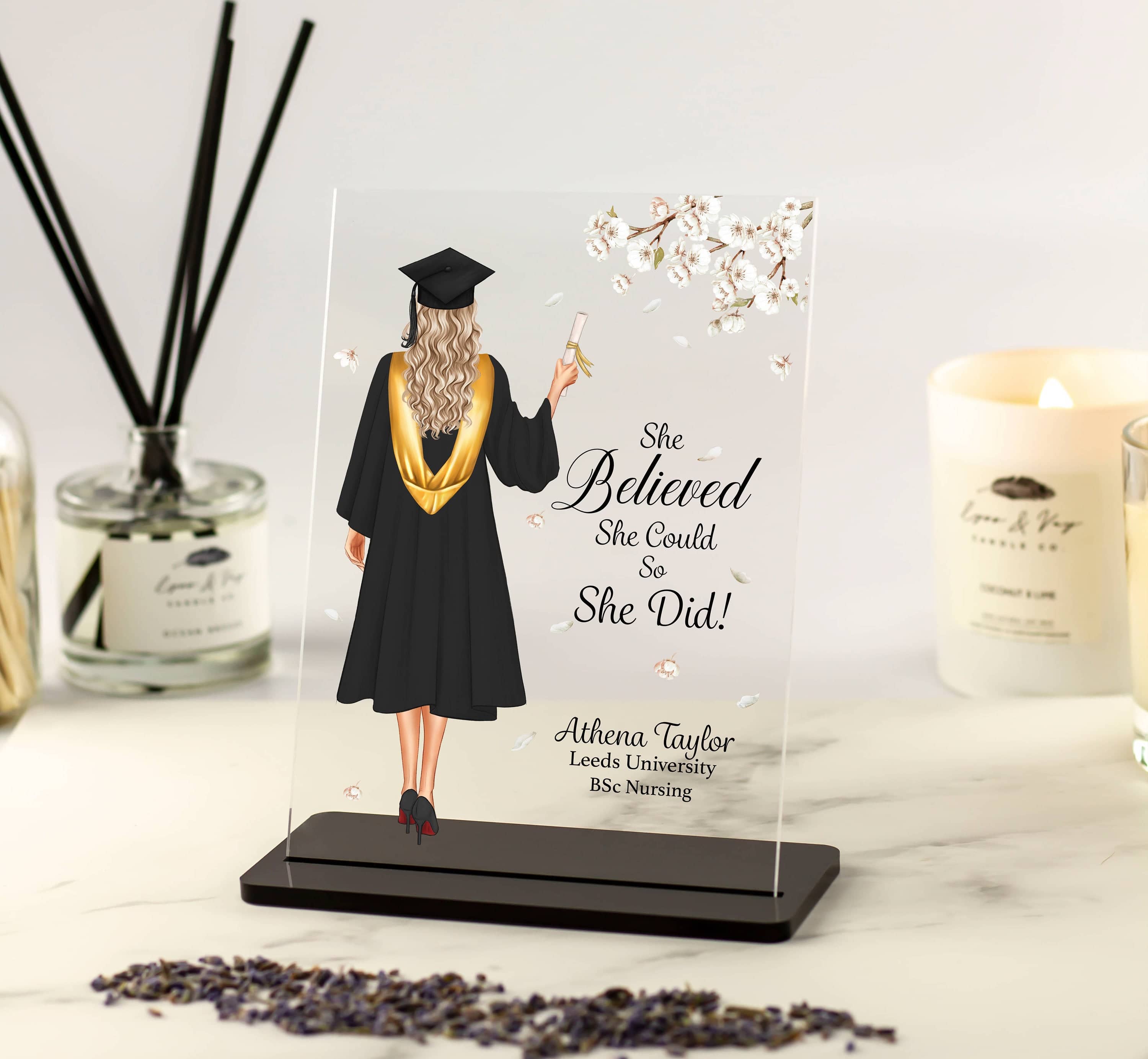 Graduation Gifts for Her, Gift for Daughter, Granddaughter, Best Friend Congratulations, Class of 2023, College Grad, Masters Acrylic Plaque