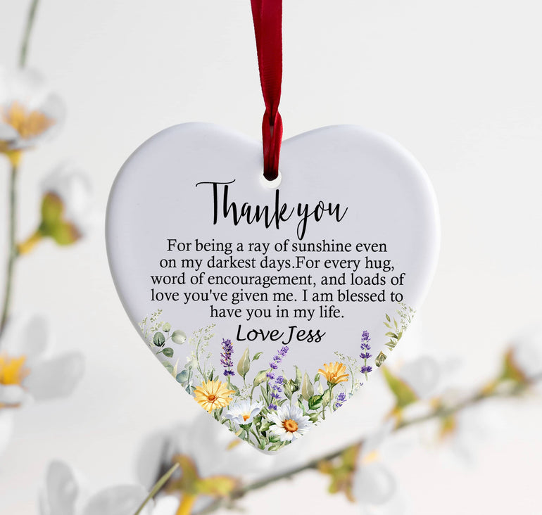 Thank you Gift, Personalised Thank you Gifts, Appreciation Gift, Unique Gifts, Present for Her, Sister Gifts, For Friend, Ceramic Heart