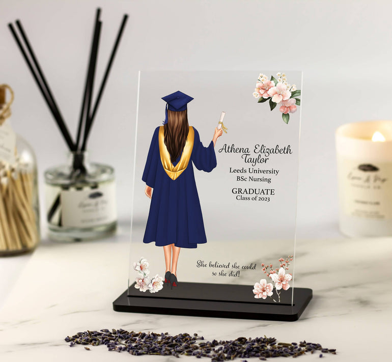 Custom Acrylic Graduation Plaque for Her, Class of 2023, Graduation Gift for Daughter, Girlfriend Gift, Best Friend Gifts, Congratulations