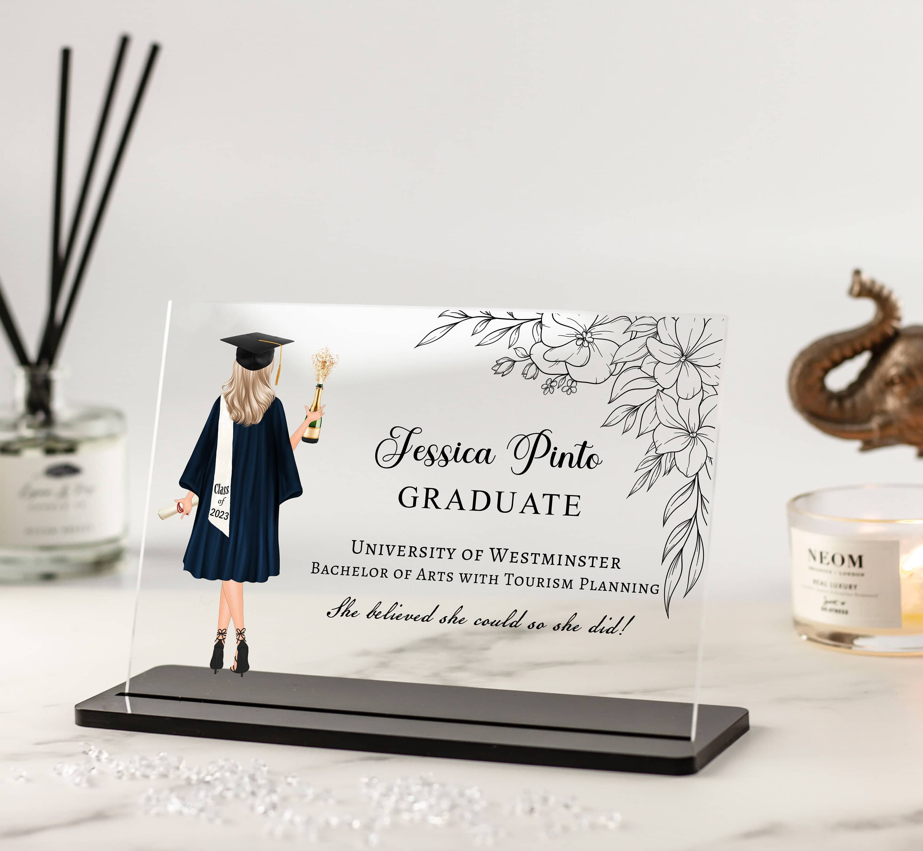 Graduation gifts , Graduation Gifts for Her, Graduation Acrylic Plaque, Daughter Graduation, 2022, 2023, 2024 Acrylic Plaque and Stand