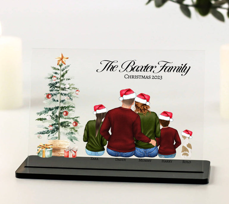 Personalised Christmas Family Print, Family and Pet Print, Family Illustration, Our Family, Christmas Gift, Christmas Decor Ornament