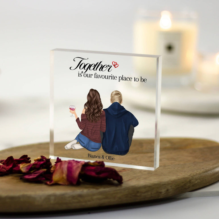 Together is our favourite place to be couple gift new home engagement wedding christmas gift boyfriend girlfriend anniversary personalised gifts handmade acrylic plaque