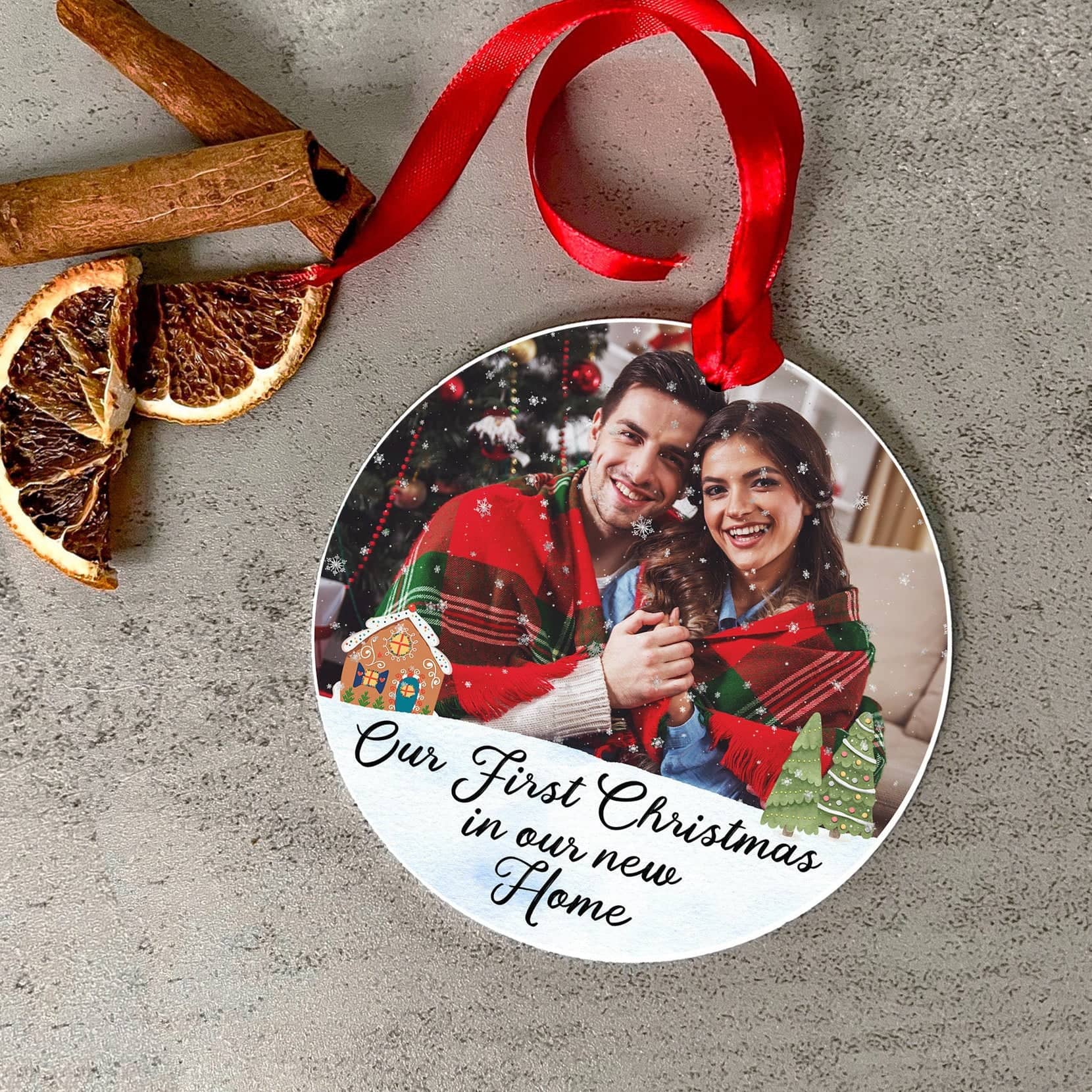 first christmas in our new home bauble,1st xmas togther, Christmas tree decorations, custom photo bauble, gift for him, gift for her, Boyfriend gift, Daughter gift